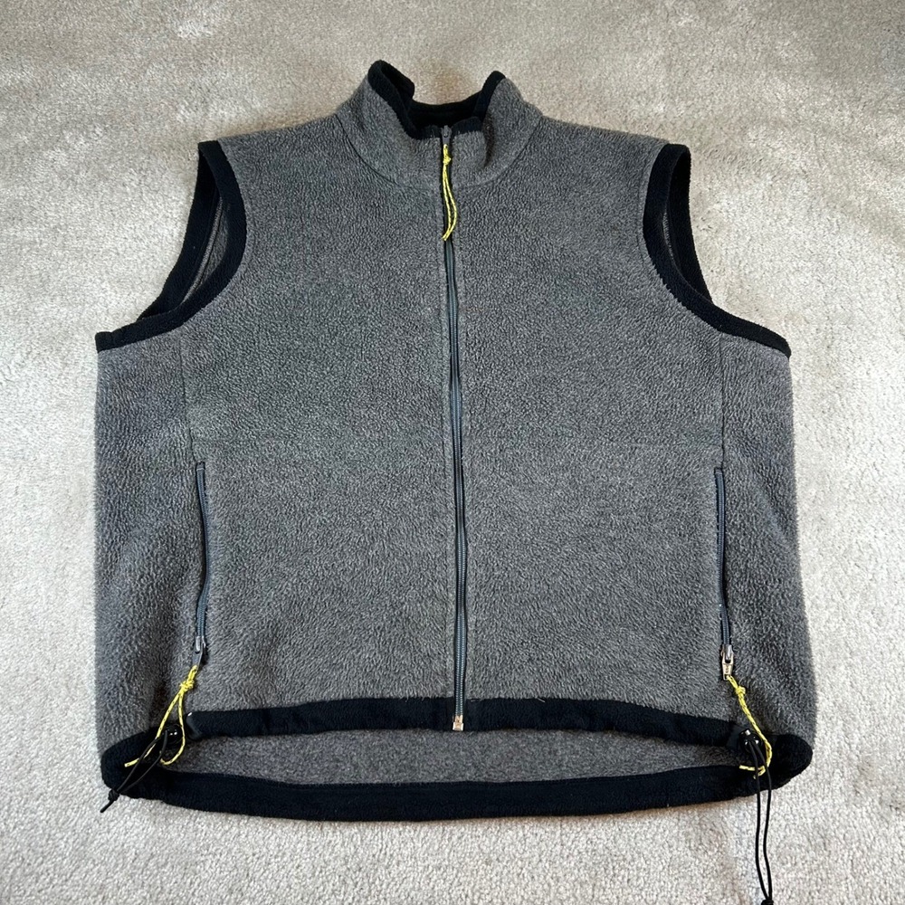 Vintage 90s REI Fleece Vest Men's Large Gray Full Zip Made in USA 38110200 CHA - Picture 1 of 14